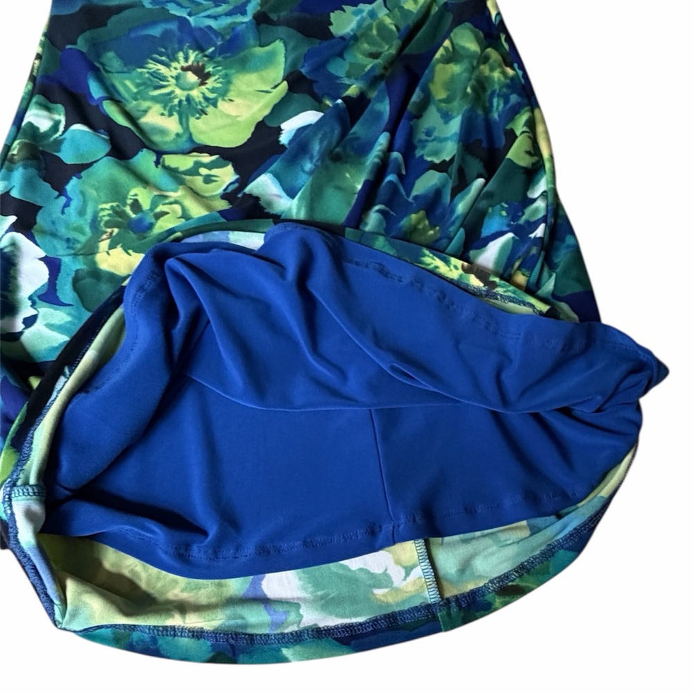 Lauren Ralph Lauren Blue Green Floral Sleeveless Dress, 10 - Picture 5 of 8